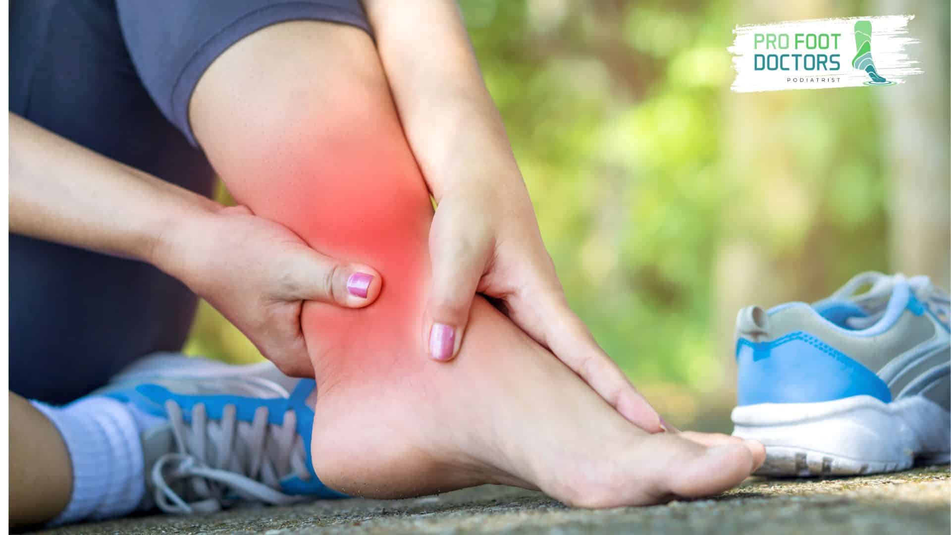 Stages of sprained ankle -  swelling in the ankle
